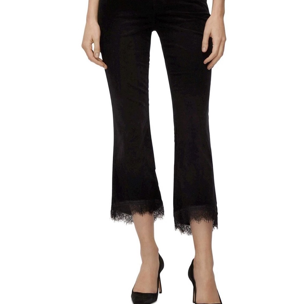J brand Selena  Cropped velvet midrise with Lace Hem size 26 NWT